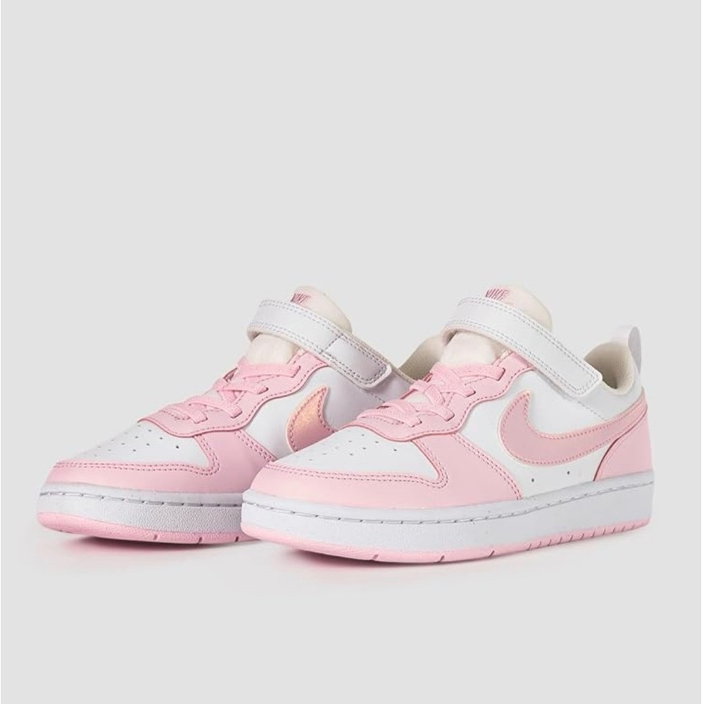 Nike Kids' Court Borough Low Sneaker - Pink & White